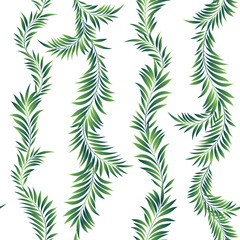 Beautiful tropical plant seamless pattern illustration,