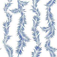 Fototapeta na wymiar Beautiful tropical plant seamless pattern illustration,