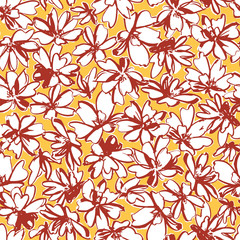 Seamless pattern material of an abstract flower,