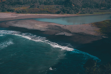 Fototapeta premium Landscape photo at Ranca buaya beach west java