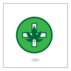 medical marijuana logo or CBD concept vector