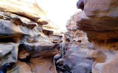 dried river.  Big rocks in the bottom of the dried river.