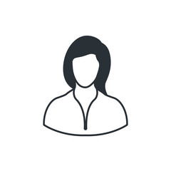 flat vector image on white background, icon business woman
