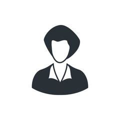 flat vector image on white background, icon business woman