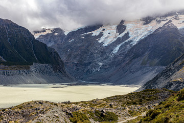 Landscape at Hooker valley in New Zealand.