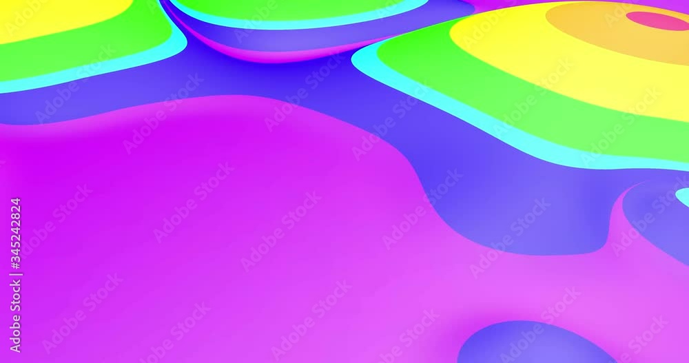 Poster liquid colorful loop animation. soft rounded shapes. 3d rendering. digital art. creative concept.