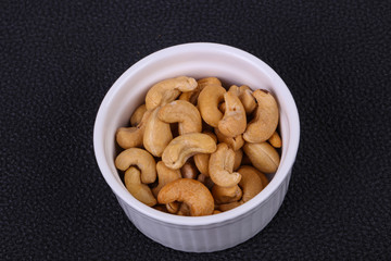 Cashew nuts heap in the bowl