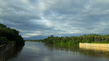 river and clouds