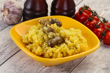 Rice with Chicken hearts