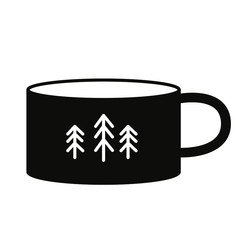 A cute cup with hot coffee or tea. Scandinavian style. Simple vector illustration.