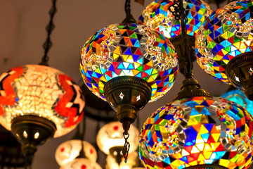 Gift shop with a variety of Turkish lamps for sale. Kotor, Montenegro
