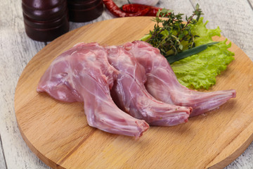 Raw rabbit legs