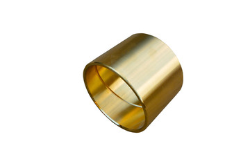 Bronze bushing of the truck's spring suspension balancer on an isolated white background. Spare parts.