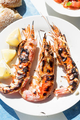 Barbecued shrimps with lemons, Essaouira, Morocco 