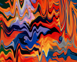 Modern abstract liquid background. Color fluid paint dynamic concept template for print banner, poster, web page, landing. Flat design. Vector illustration.