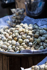 eggs in a basket at a market
