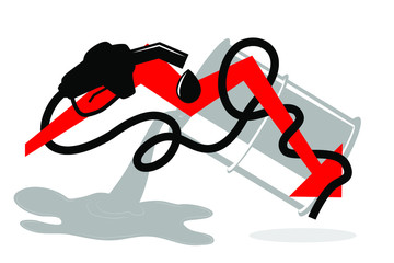 Simple Vector Illustration for World Oil Crisis, Going Down
