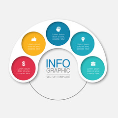 Vector iInfographic template for business, presentations, web design, 5 options.