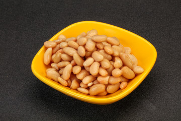 White beans kidney in the bowl
