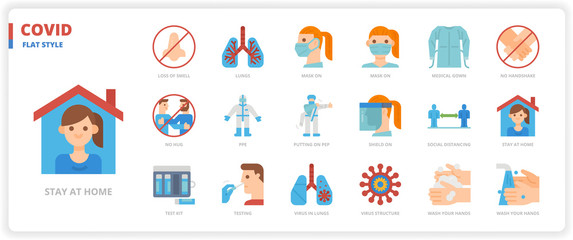 Covid icon set