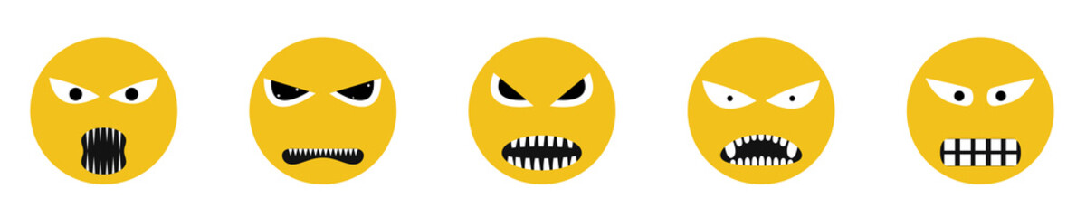 Angry Smile face icons