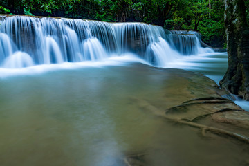 Beautiful deep forest waterfall in Thailand