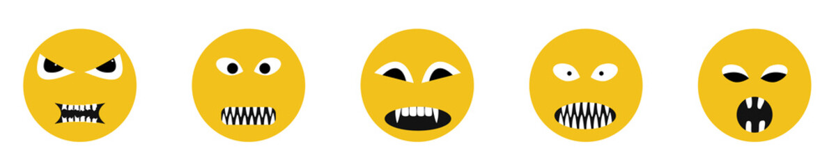 Angry Smile face icons