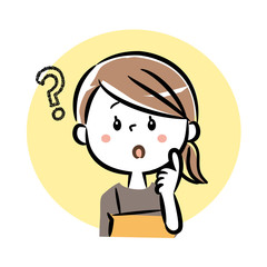 疑問, 考える　女性