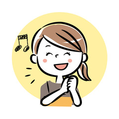  喜ぶ　笑顔　女性