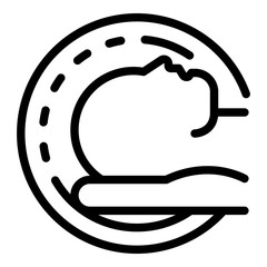 Brain examination icon. Outline brain examination vector icon for web design isolated on white background