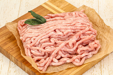 Raw pork minced meat for cooking