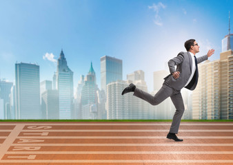 Businessman at the start of business