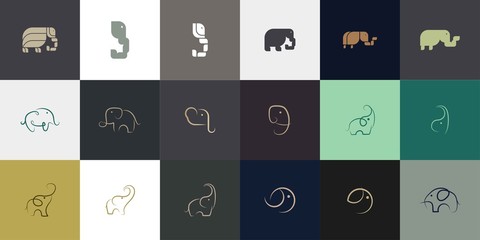 Set of Elephant Logo Design