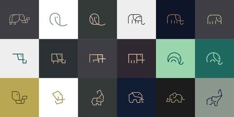 Set of Elephant Logo Design