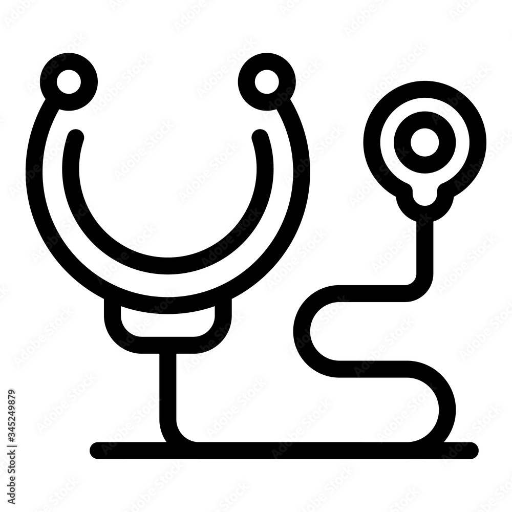 Poster stethoscope heart diagnostics icon. outline stethoscope heart diagnostics vector icon for web design