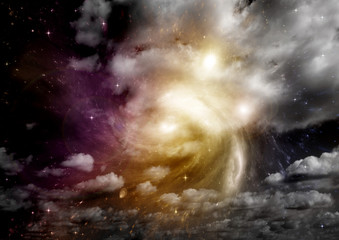 galaxy in a free space. 3D rendering