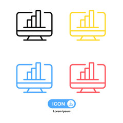 Analytics icon vector four color isolated on white background.