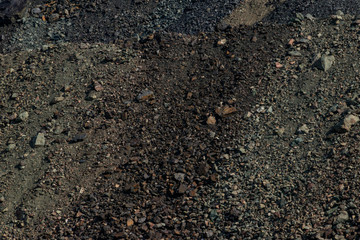 Close-up of a slag heap of iron ore quarry - obrazy, fototapety, plakaty