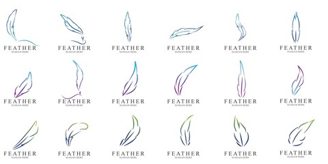 Set of Feather logo design