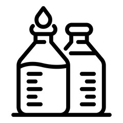 Two bottles with remedy icon. Outline two bottles with remedy vector icon for web design isolated on white background