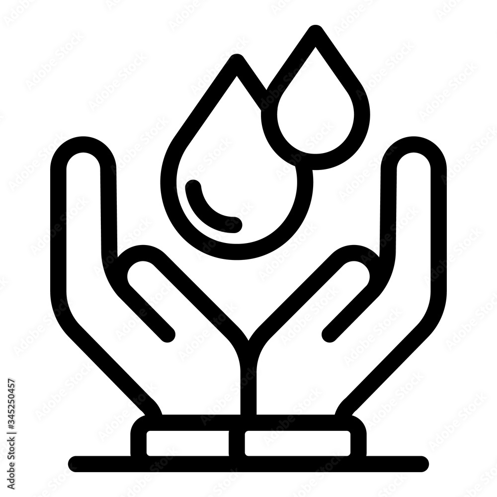 Poster holding two drops icon. outline holding two drops vector icon for web design isolated on white backg