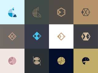 set of Premium fish logo design
