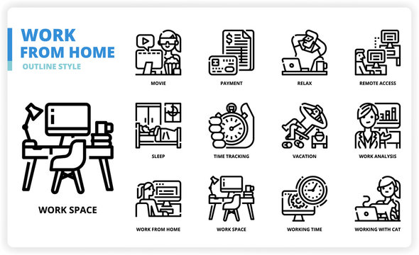 Work From Home Icon Set