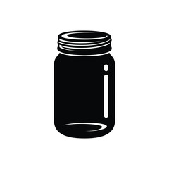 Mason jar silhouette icon vector art design illustration