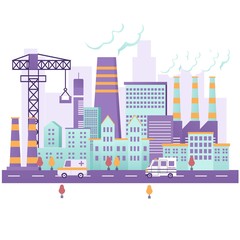 Naklejka premium Vector Graphic Illustration of Smart Industry. Suitable for industry or company website