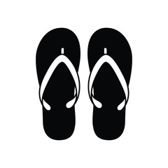 Slipper flip flops vector icon design silhouette