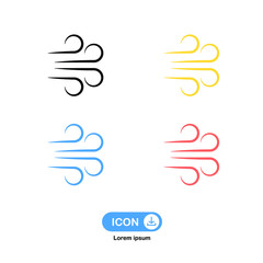 wind icon vector isolated on white background.