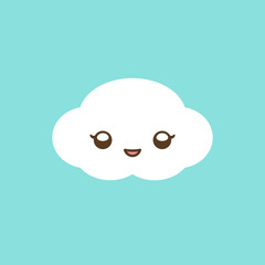 Cute happy vector cloud character art illustration design