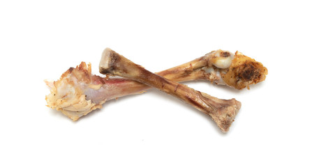 Chicken bone isolated on a white background.