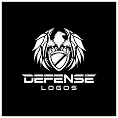 The flying eagle. Vector emblem.